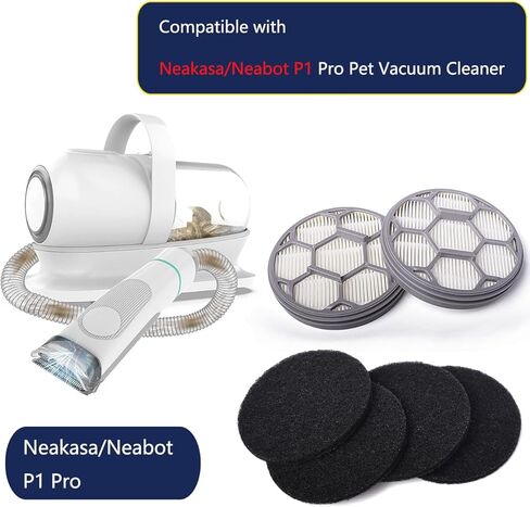 P1 Filter Replacement for Neakasa/Neabot P1 Pro Pet Grooming Kit & Vacuum Cleaner, Accessories Include 4 Sponge Filters and 2 HEPA Filters. in Kuwait