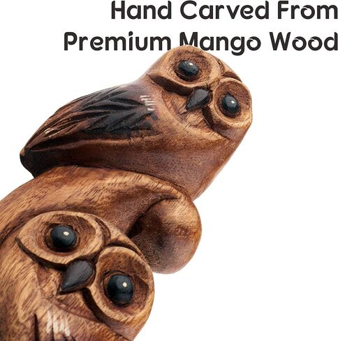 Tapeera Owl Decor - Owl Gifts for Women and Owl Lovers - Decorative Owl Figurines - Wood Owl Statue Figure - Cute Owl Decorations for Home Kitchen Bathroom Bedroom - Owl Sculpture - Mini Owl Ornament in Saudi Arabia