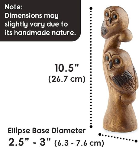 Tapeera Owl Decor - Owl Gifts for Women and Owl Lovers - Decorative Owl Figurines - Wood Owl Statue Figure - Cute Owl Decorations for Home Kitchen Bathroom Bedroom - Owl Sculpture - Mini Owl Ornament in Saudi Arabia