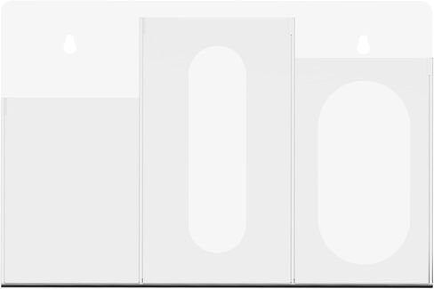 WAHFAY Acrylic Hygiene Dispenser Sanitation Station with Three Compartment, Gloves Masks Hairnets Acrylic Box Holder, Wall Mount or Tabletop Acrylic Clear Storage Containers in Saudi Arabia