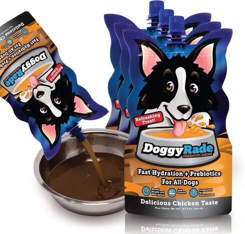 DoggyRade – Dog Sports Drink (Prebiotic, Isotonic Drink for Dogs) | Electrolytes, Nutrients & Amino Acids | Quick Hydration Drink for Dogs + Low Calorie | More Than Just Water! | Chicken | 500ml x 6 in Saudi Arabia