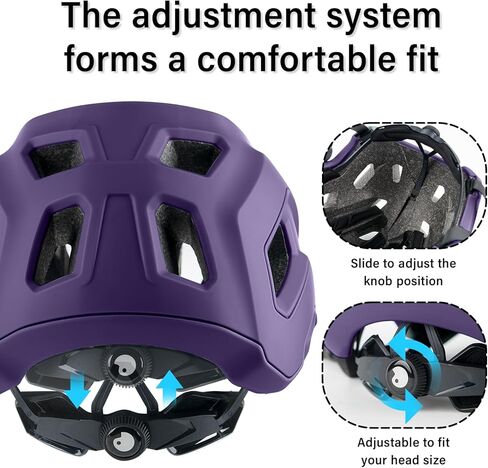 Bike Helmet for Adult & Youth, Lightweight MTB Helmet with Adjustable Visor for Mountain/Road Cycling, 2 Sizes for Men Women Boys Girls in Saudi Arabia