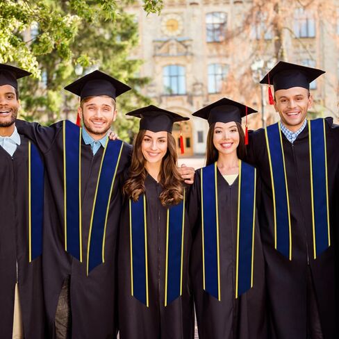 NDSWKR 2 قطعة 2024 سادة التخرج، وشاح التخرج للكبار مقاس 72 بوصة للجنسين مع زخرفة، سرقة التخرج للطلاب المبتدئين الأكاديمي in Kuwait