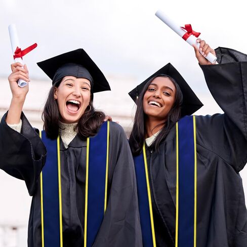 NDSWKR 2 قطعة 2024 سادة التخرج، وشاح التخرج للكبار مقاس 72 بوصة للجنسين مع زخرفة، سرقة التخرج للطلاب المبتدئين الأكاديمي in Kuwait