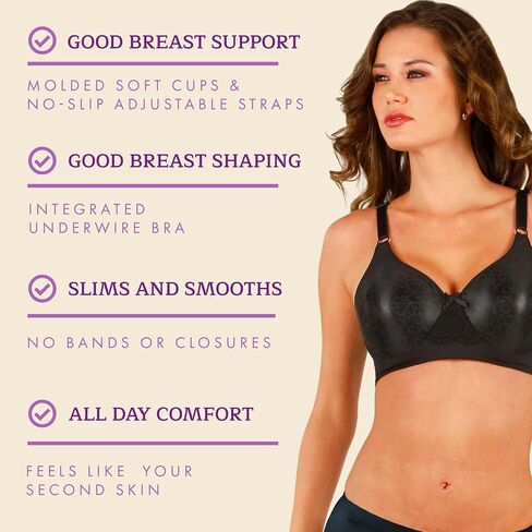 Shapeez Silkee Short Minimizer Bra for Women - Full-Coverage Back-Smoothing, Non-Padded Soft-Cup with Underwire in Saudi Arabia
