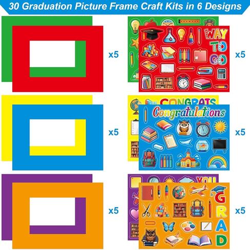 FANCY LAND Kindergarten Graduation Picture Frame Craft Kits for Kids Preschool Graduates Photo Frame Crafts for Congrats Grad DIY Classroom Activities Home Party Decoration 30 Sets in Saudi Arabia