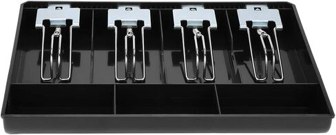 Money Tray, Cash Register Drawer Insert Tray with 4 Bill/3 Coin Compartments, Portable Currency Till Replacement Money Organizer Storage Box (Black) in Saudi Arabia