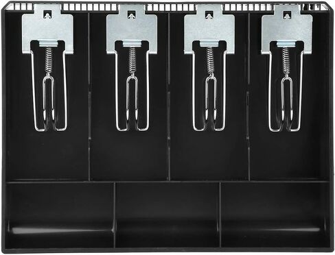 Money Tray, Cash Register Drawer Insert Tray with 4 Bill/3 Coin Compartments, Portable Currency Till Replacement Money Organizer Storage Box (Black) in Saudi Arabia