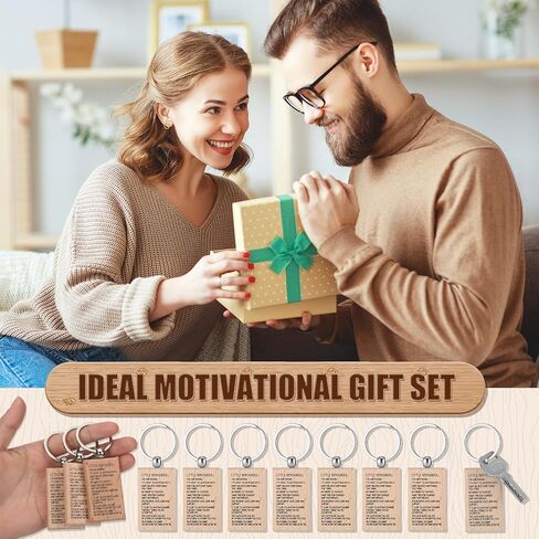 Landical 20 PCS Wood Little Reminders Keychain Bulk Affirmation Motivational Quotes Inspirational Key Chain Positive Self Love Mental Health Gift for Women Men Friends Coworkers Teens Boys Girls in Kuwait