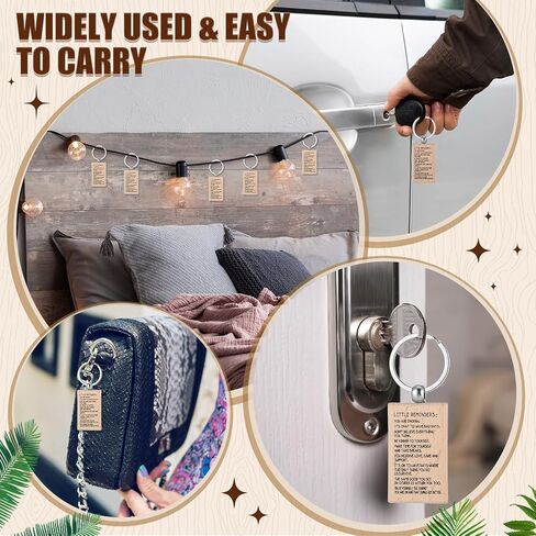 Landical 20 PCS Wood Little Reminders Keychain Bulk Affirmation Motivational Quotes Inspirational Key Chain Positive Self Love Mental Health Gift for Women Men Friends Coworkers Teens Boys Girls in Kuwait