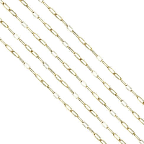 16.4 قدم سلاسل مشبك ورق من الفولاذ المقاوم للصدأ لصنع المجوهرات سلسلة قلادة سوار بالجملة مطلية بالذهب مع مشابك جراد البحر وحلقات القفز (عرض 3 مم) in Kuwait