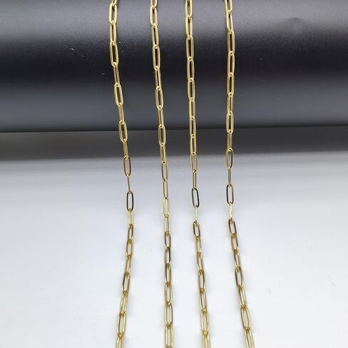 16.4 قدم سلاسل مشبك ورق من الفولاذ المقاوم للصدأ لصنع المجوهرات سلسلة قلادة سوار بالجملة مطلية بالذهب مع مشابك جراد البحر وحلقات القفز (عرض 3 مم) in Kuwait