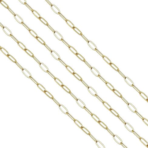 16.4 Feet Stainless Steel Paperclip Chains for Jewelry Making Gold Plated Bulk Bracelet Necklace Chain with Lobster Clasps and Jump Rings (3mm Width) in Kuwait