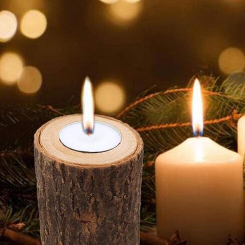 حاملات شموع ضوء الشاي من Larimuer، حامل شموع خشبي مخصص لتزيين طاولة المنزل وحفلات الزفاف الريفية (مجموعة من 6 (1 بوصة، 1.6 بوصة، 2.7 بوصة)) in Kuwait