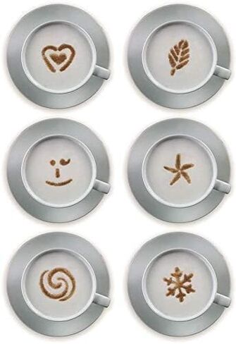 Aerolatte Cappuccino Artist, for Latte Coffee Art, Set of 6 Decorative Stencils in Saudi Arabia