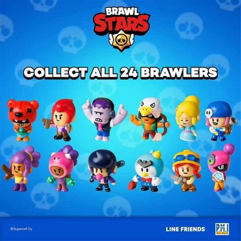 شخصيات براول ستارز القابلة للجمع | 8 ألعاب Brawl Stars من أصل 24 مجموعة في عبوة واحدة | 1 شخصية غامضة نادرة | مرخصة رسميًا - تماثيل صغيرة، مستلزمات الحفلات، هدية للاعبي الفيديو in Kuwait