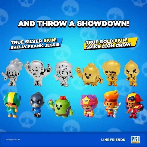 شخصيات براول ستارز القابلة للجمع | 8 ألعاب Brawl Stars من أصل 24 مجموعة في عبوة واحدة | 1 شخصية غامضة نادرة | مرخصة رسميًا - تماثيل صغيرة، مستلزمات الحفلات، هدية للاعبي الفيديو in Kuwait