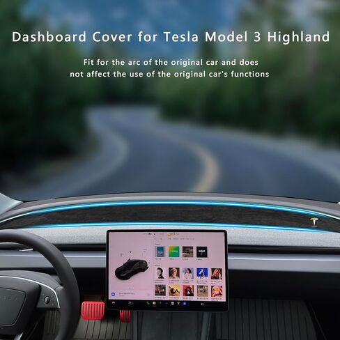 TOPABYTE Dashboard Cover for Tesla Model Y 2020-2024 and Model 3 2017-2023 Premium Flannel Dash Board Mat Sun Protection Non-Slip Pad Model 3/Y Decorative Interior Accessories in Saudi Arabia