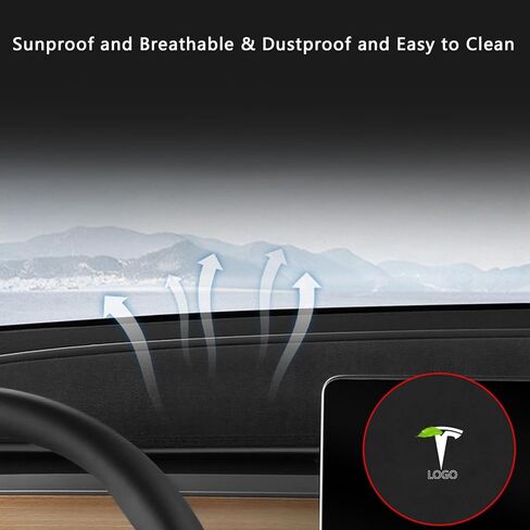 TOPABYTE Dashboard Cover for Tesla Model Y 2020-2024 and Model 3 2017-2023 Premium Flannel Dash Board Mat Sun Protection Non-Slip Pad Model 3/Y Decorative Interior Accessories in Saudi Arabia