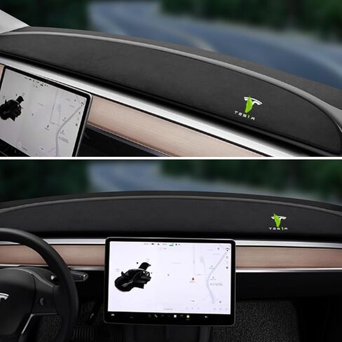 TOPABYTE Dashboard Cover for Tesla Model Y 2020-2024 and Model 3 2017-2023 Premium Flannel Dash Board Mat Sun Protection Non-Slip Pad Model 3/Y Decorative Interior Accessories in Saudi Arabia