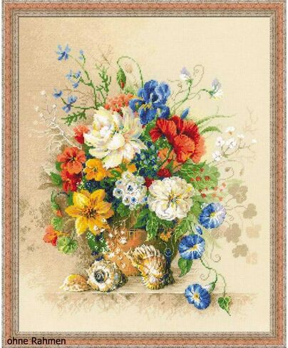 RIOLIS Premium 100/042 - Flemish Summer - Counted Cross Stitch Kit 15.75"x19.75" Zweigart 14ct. Beige AIDA 30 Colors in Saudi Arabia