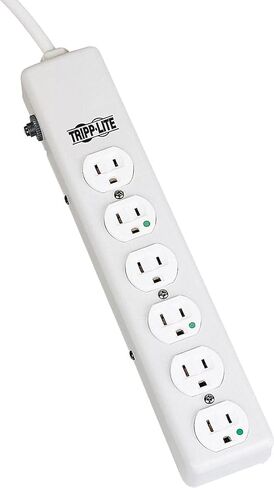 Tripp Lite Safe-IT Medical-Grade Power Strip, 6 Hospital-Grade Outlets, UL 1363 Certified, 1.5 Ft / 0.45M Cord, Life Limited Manufacturer's Warranty (PS-602-HG) in Kuwait