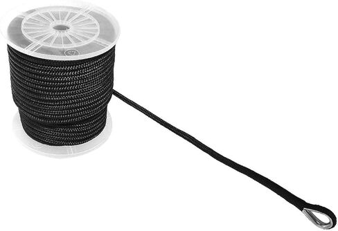 NovelBee 5/8 Inch X 200 Feet Double Braid Nylon Anchor Line with Stainless Steel Thimble and Plastic Chuck (White/Gold) in Saudi Arabia