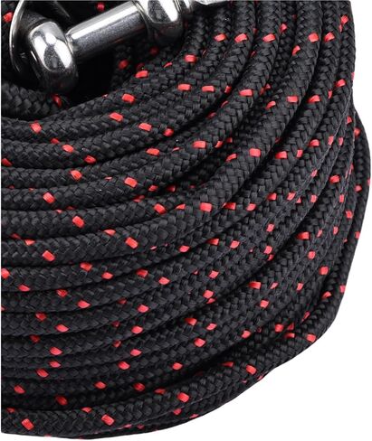 YaeMarine 3/16" x 100' خط مرساة حبل مرساة بحري ممتاز مع كشتبان من الفولاذ المقاوم للصدأ وقيد للروافع الكهربائية (أسود/أحمر) in Saudi Arabia