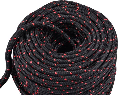 YaeMarine 3/16" x 100' خط مرساة حبل مرساة بحري ممتاز مع كشتبان من الفولاذ المقاوم للصدأ وقيد للروافع الكهربائية (أسود/أحمر) in Saudi Arabia