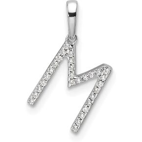 14Kt White Gold Diamond Letter M Initial Charm Pendant Length 18 mm in Saudi Arabia