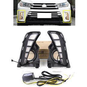 عاكسات المصد الخلفي LED أضواء خلفية مناسبة لـ 2015 2016 2017 2018 Toyota Highlander مع ضوء إشارة الانعطاف المتسلسل LED / الفرامل / القيادة / مصابيح الضباب عدسة حمراء in Kuwait