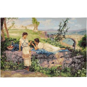 AureoMadis Woven Tapestry Wall Hanging - Large Vintage Medieval Renaissance Victorian Art Home Decor for Living Room Bedroom (34.5" W x 28.0" H) - Hunting Scene with lining in Saudi Arabia