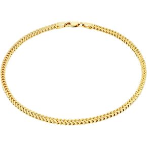 Nuragold 14k Real Yellow Gold Franco Square 1.5mm Box Chain Wheat Chain Bracelet or Anklet (7"-9") Dainty Italian Jewelry for Men & Women in Saudi Arabia