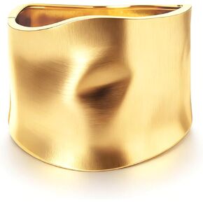 أساور الكفة الذهبية للنساء أساور مكتنزة واسعة سميكة ملتوية متمحور سوار العصرية غير النظامية بيان افتتاح سوار الحد الأدنى الإسورة مجوهرات هدية in Kuwait