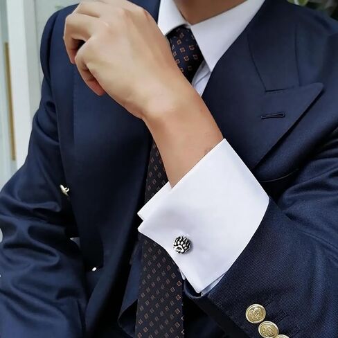 أزرار أكمام للرجال من OIDEA Viking: أزرار أكمام فضية عتيقة من Norse Viking Bear Claw Cuff Links من الفولاذ المقاوم للصدأ للرجال أزرار أكمام قميص ترصيع مجوهرات هدايا للأب والزوج والابن in Saudi Arabia