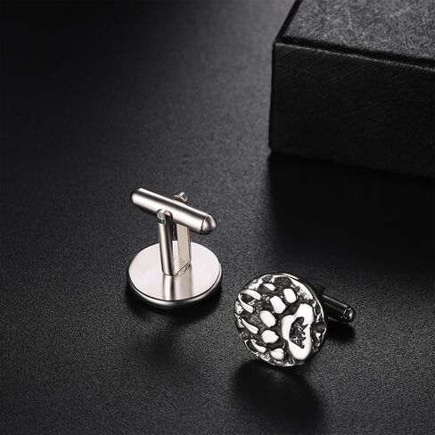 أزرار أكمام للرجال من OIDEA Viking: أزرار أكمام فضية عتيقة من Norse Viking Bear Claw Cuff Links من الفولاذ المقاوم للصدأ للرجال أزرار أكمام قميص ترصيع مجوهرات هدايا للأب والزوج والابن in Saudi Arabia