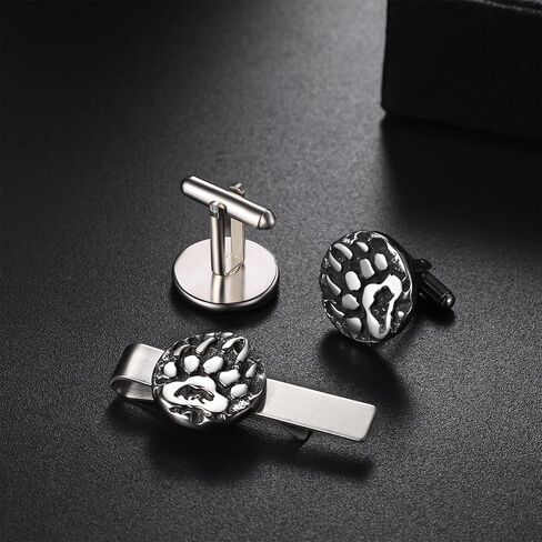 أزرار أكمام للرجال من OIDEA Viking: أزرار أكمام فضية عتيقة من Norse Viking Bear Claw Cuff Links من الفولاذ المقاوم للصدأ للرجال أزرار أكمام قميص ترصيع مجوهرات هدايا للأب والزوج والابن in Saudi Arabia