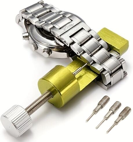 4PCS Watch Repair Tool Full Metal Adjustable 3-Pin Disassembler for Strap Chain Pin Removal, Bracelet Link Repair for Home DIY Use, Silver in Saudi Arabia
