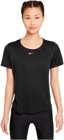 Nike Women's Dri-FIT One Short Sleeved T-Shirt (Small, Black/White) in Saudi Arabia