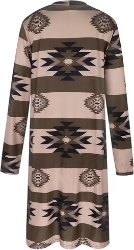 Long Open Front Cardigans for Women Vintage Print Soft Knit Cardigan Top Fall Fashion Outfits Clothes in Saudi Arabia