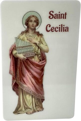 مجموعة ميدالية Westmon Works St Cecilia ميدالية معدنية إيطالية مع بطاقة الموسيقار سانت هولي in Saudi Arabia
