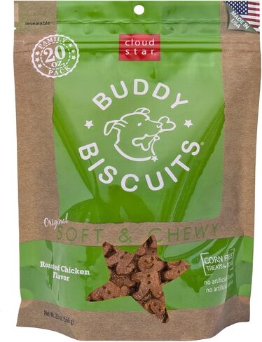 Buddy Biscuits, Soft & Chewy Treats for Small & Large Dog, Made in USA Peanut Butter Flavor - 6 oz, 4 Pack in Saudi Arabia