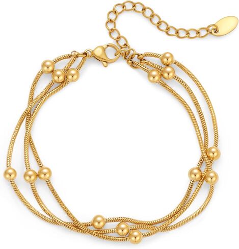 Gold Stack Bracelets for Women Trendy Ball Bracelets Charm Gold Jewelry Fashion Accessories in Saudi Arabia