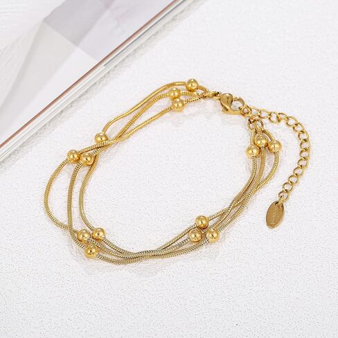 Gold Stack Bracelets for Women Trendy Ball Bracelets Charm Gold Jewelry Fashion Accessories in Saudi Arabia