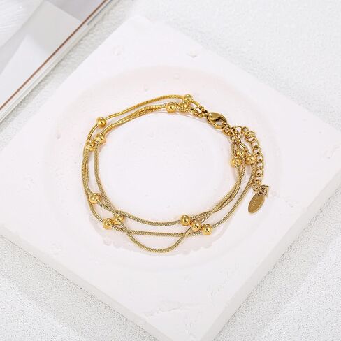 Gold Stack Bracelets for Women Trendy Ball Bracelets Charm Gold Jewelry Fashion Accessories in Saudi Arabia