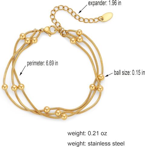 Gold Stack Bracelets for Women Trendy Ball Bracelets Charm Gold Jewelry Fashion Accessories in Saudi Arabia