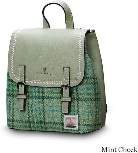 Islander Harris tweed The Mini Jura Backpack - Mint Check in Saudi Arabia