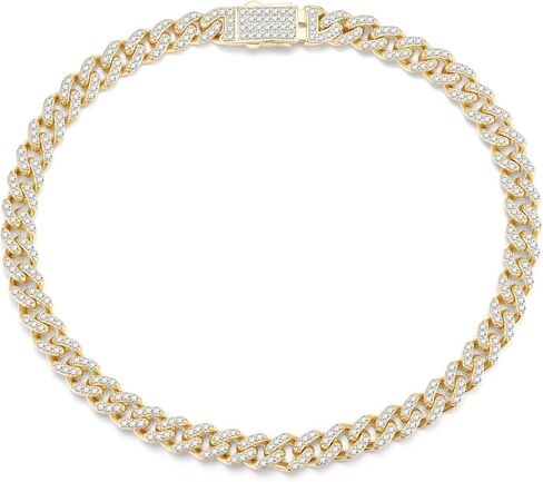 FANCIME 14k مطلية بالذهب 925 الفضة الاسترليني 5MM 7/7.5/8/8.5 "الرابط الكوبي سوار بلينغ تشيكوسلوفاكيا أساور الهيب هوب مجوهرات للنساء الرجال للجنسين in Kuwait