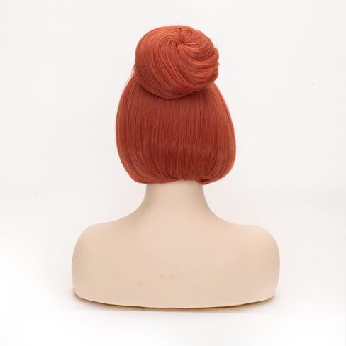 FVCENT 50s Women Wig Halloween Costume for Women,60s Short Red Vintage Updo Halloween Costume Bun Party Wig (Red) in Saudi Arabia