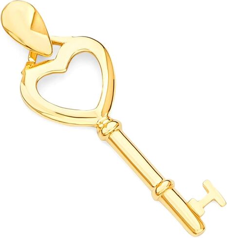 14k REAL Yellow Gold Key to My Heart Charm Pendant in Saudi Arabia